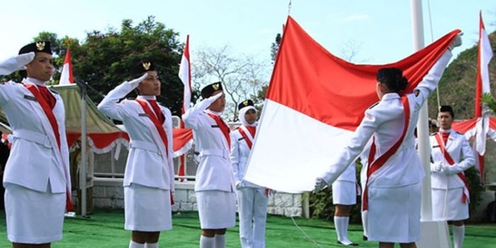 Ilustrasi upacara bendera.