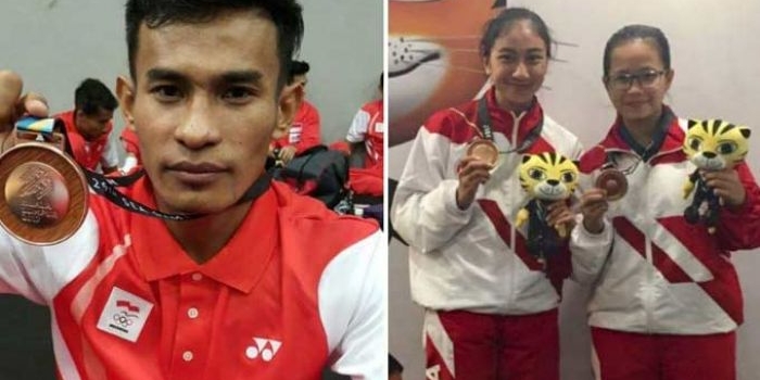 Dua atlet Trenggalek, Dwi Samsul Arifin dan Gustin Dwijayanti. 