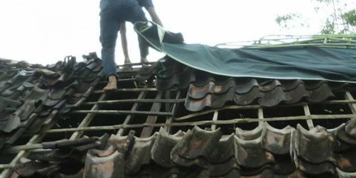 Salah satu rumah korban yang diterjang puting beliung.