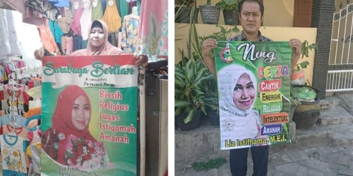 Relawan Ning Ceria dan Berlian yang merupakan organisasi pendukung Lia Istifhama untuk Pilwali Surabaya 2020. foto: ist