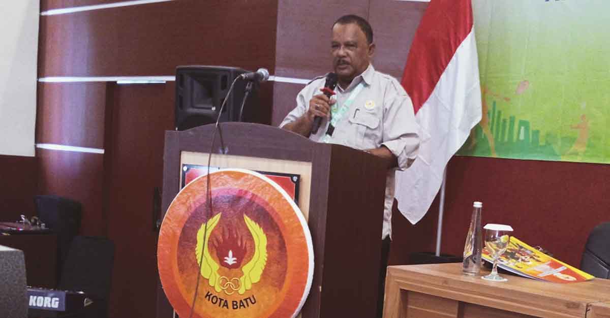 Pidato Ketua KONI Kota Batu, Sentot Ari Wahyudi.