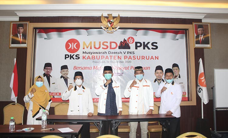 Musda V PKS Kabupaten Pasuruan di Hotel Dalwa secara daring, Senin (28/12/2020).