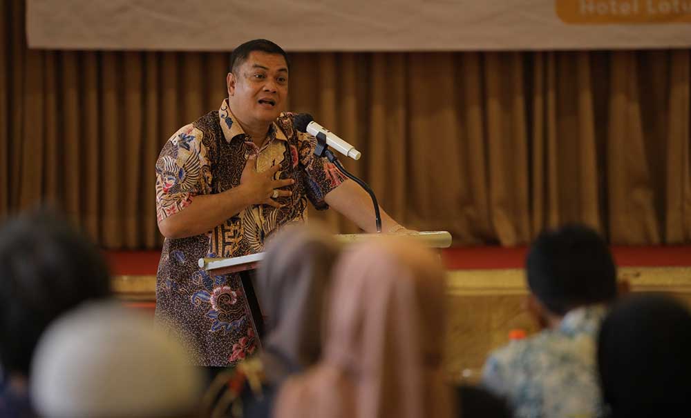 Kepala Dinkop UMTK Kota Kediri Bambang Priyambodo saat memberi sambutan. Foto: Ist.