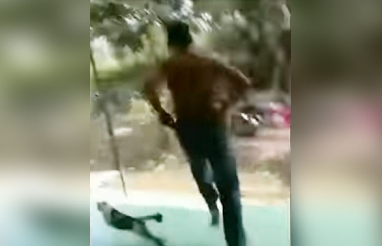 Tangkapan layar saat Slm (37 tahun), selingkuhan Bu Kades RK lari terbirit-birit ketika digerebek oleh suami Bu Kades, Eko M, bersama massa di Dusun Bendungan RT 1 RW 3 Desa Dandan Gendis Kecamatan Nguling Pasuruan Jawa Timur, Minggu (21/3/2021).