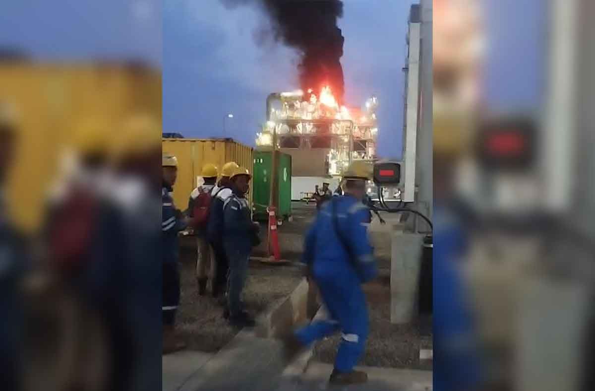 Tangkap layar video saat smelter PT FI terbakar