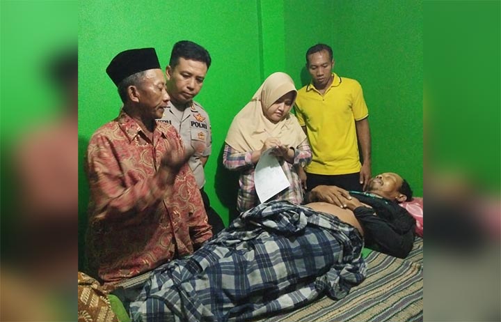 Jenazah korban saat di rumah duka.
