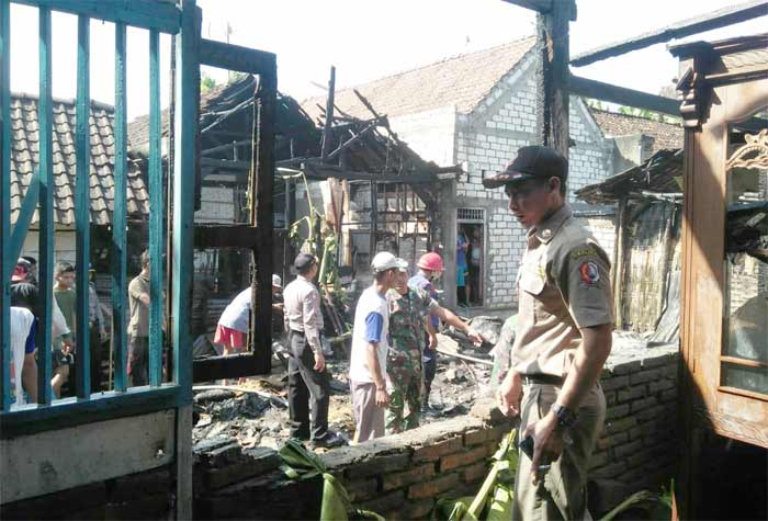Lokasi kebakaran di Dusun Leran, Desa Palembon, Kecamatan Kanor, Kabupaten Bojonegoro.