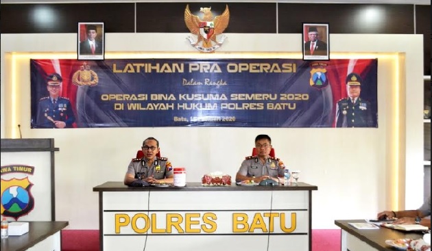 Kapolres Batu AKBP Harviadhi Agung Pratama memimpin langsung kegiatan Lat Pra Ops Bina Kusuma Semeru 2020.