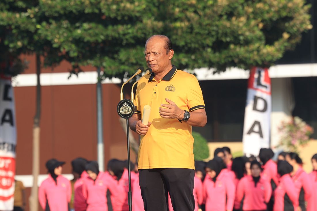 Irjen Nanang Avianto saat memberi sambutan di pembukaan pekan olahraga Hari Bhayangkara