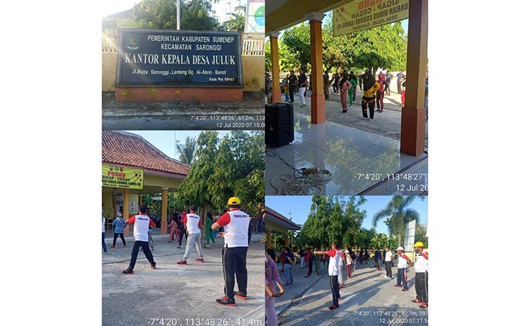 Senam Pagi Desa Juluk yang diikuti seluruh staf desa dan masyarakat setempat.