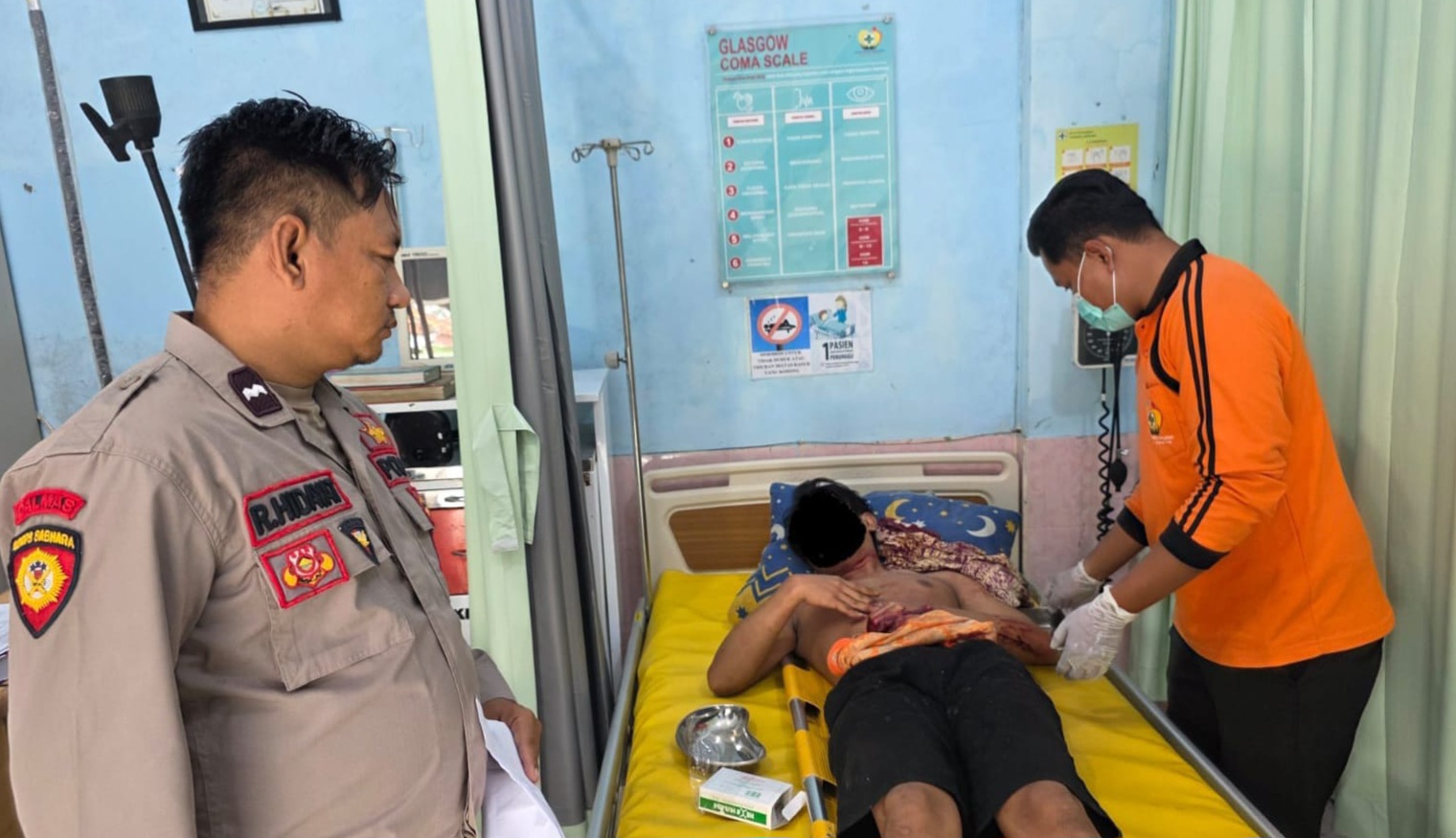 Korban saat dirawat di Puskesmas Tambelangan