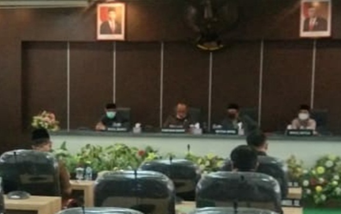 Rapat paripurna di Gedung DPRD Kabupaten Pamekasan.