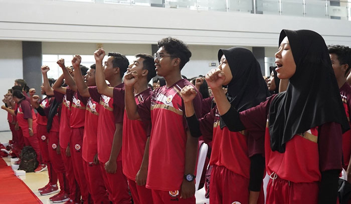 Para atlet dari Kabupaten Kediri yang diberangkatkan ke Porprov Jatim 2022. Foto: Ist