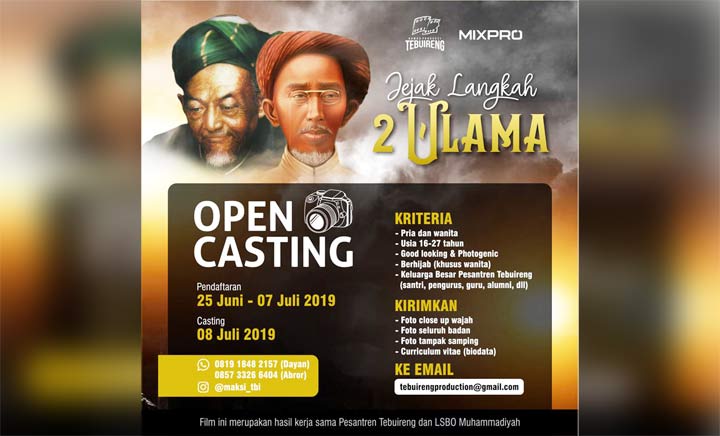 Poster film "Jejak Langkah 2 Ulama" ini belum final. Tapi cukup menyedot perhatian publlik ketika dilansir di medsos. foto: dokumentasi Pesantren Tebuireng