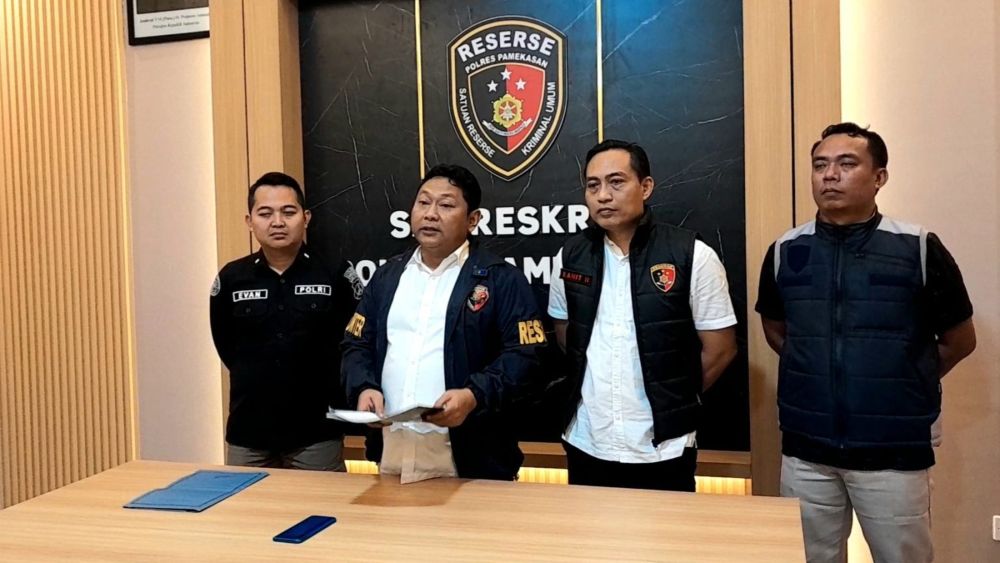 Konferensi pers Polres Pamekasan terkait kasus pencabulan yang dilakukan oleh oknum guru ngaji