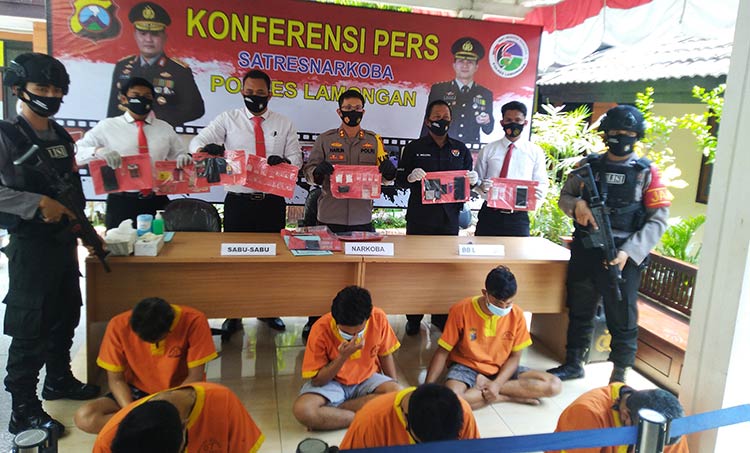 Operasi Tumpas Semeru 2020, Polres Lamongan Berhasil Tangkap 7 Pengedar Sekaligus Pengguna Narkoba