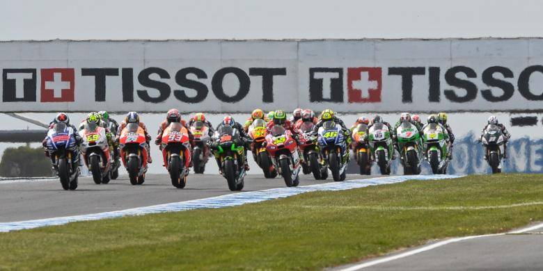 Para pembalap MotoGP di GP Australia di sirkuit Phillip Island. foto: kompas.com