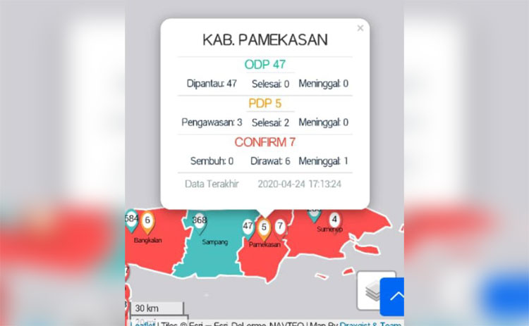 Data Covid-19 di Pamekasan.