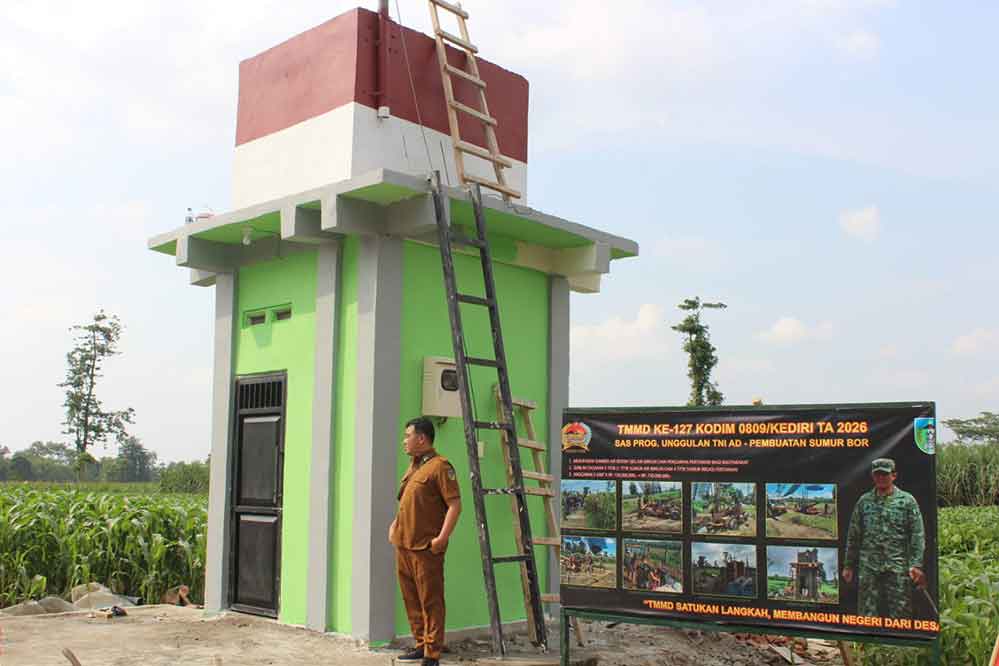 Sumur bor yang dibangun oleh Satgas TMMD ke-127 di Desa Gadungan. (Ist)