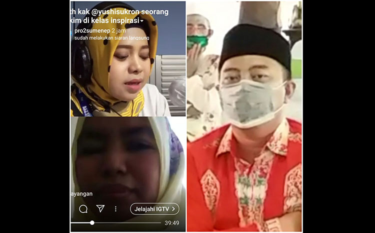 Dr. Maskur Hidayat (Ketua PN Bangkalan) dan Hakim Yuklayushi saat Kelas Inspirasi, Senin (30/6/2020).