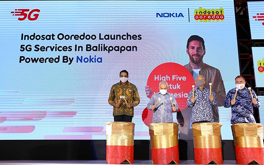 Indosat ketika meluncurkan layanan 5G komersial di Balikpapan menutup tahun 2021.