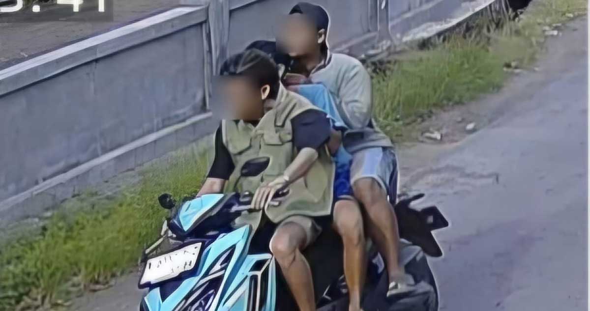 Rekaman CCTV jambret kalung emas di Kabupaten Pasuruan.