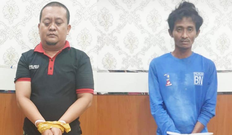 Dua tersangka pembunuhan mertua Sekda Lamongan.