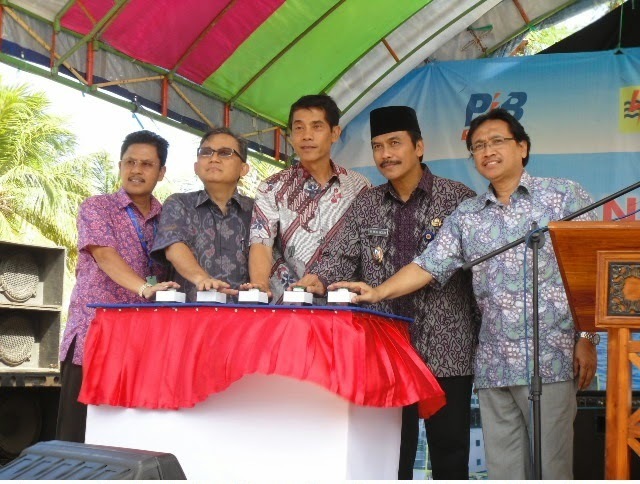 RESMI. Direktur Operasi Jawa-Bali-Sumatera PLN, Ngurah Adnyana (tengah) saat peremian PLTMG - CNG di Bawean.