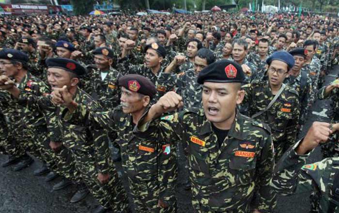 Ilustrasi: Banser saat apel. foto: Tribunnews