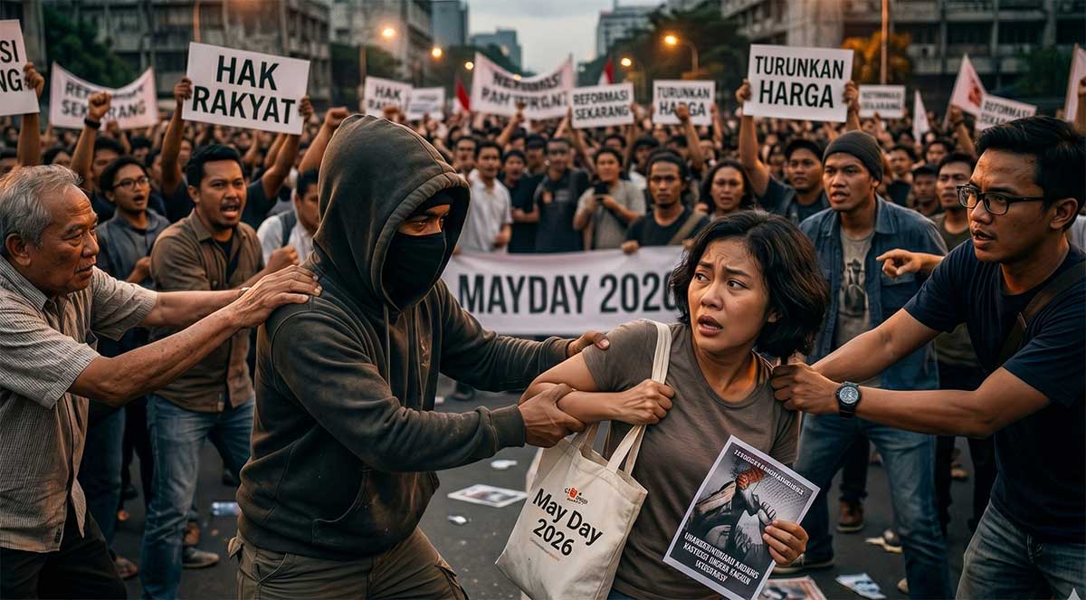 Mahasiswi Kehilangan HP Saat May Day 2026 di Pasuruan