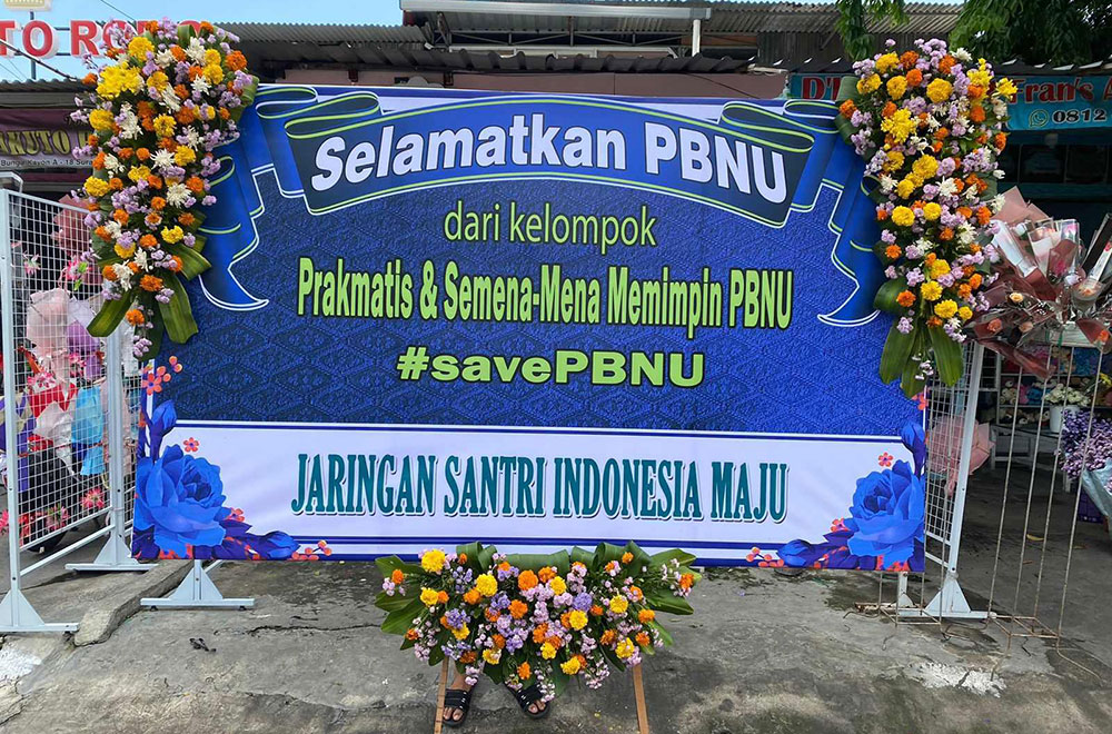 Protes PBNU Soal Pemecatan Kiai Marzuki, Kantor PWNU Jatim Dipenuhi Karangan Bunga