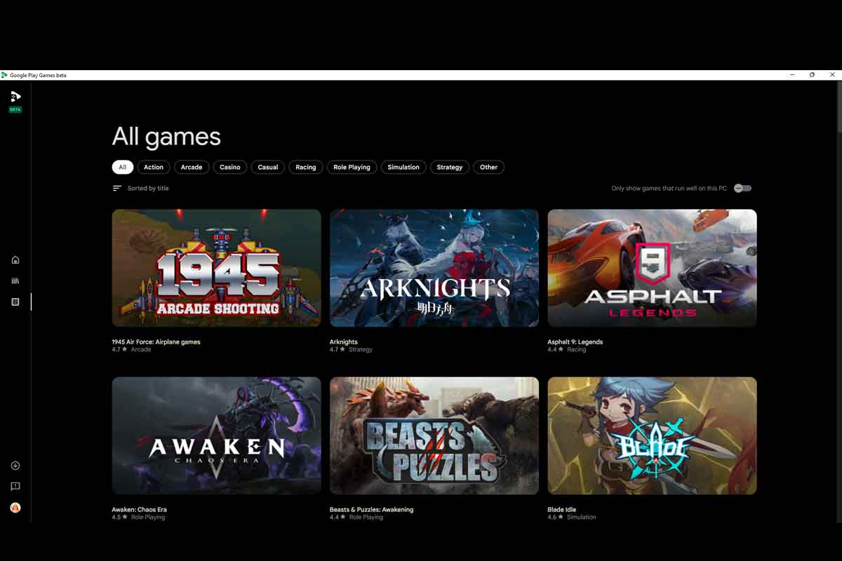 Tangkapan Layar Google Play Games