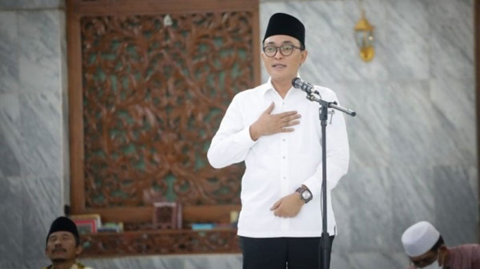 Bupati Pamekasan, Baddrut Tamam, saat memberi wejangan kepada seluruh ASN di Bumi Gerbang Salam.