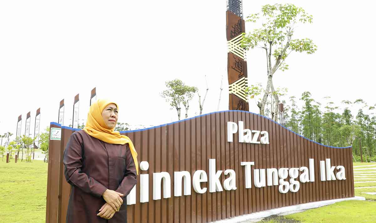 Gubernur Jawa Timur, Khofifah Indar Parawansa, saat berada di IKN.