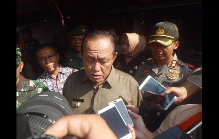 Suyitno usai sidak di Pasar Tanjung.
