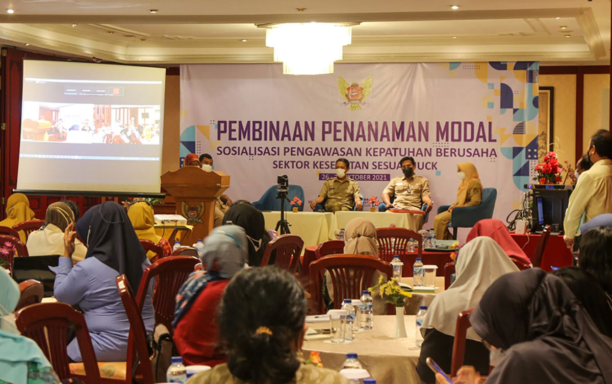 Acara Sosialisasi Bagi Pengusaha Sektor Kesehatan yang digelar oleh Dinas Penanaman Modal Pelayanan Terpadu Satu Pintu (DPMPTSP) Kota Kediri. foto: ist.
