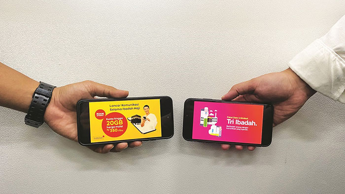 Indosat saat menampilkan paket untuk ibadah haji.