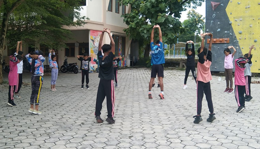 Suasana ketika atlet FPTI Pamekasan berlatih untuk menghadapi Porprov jatim 2022.