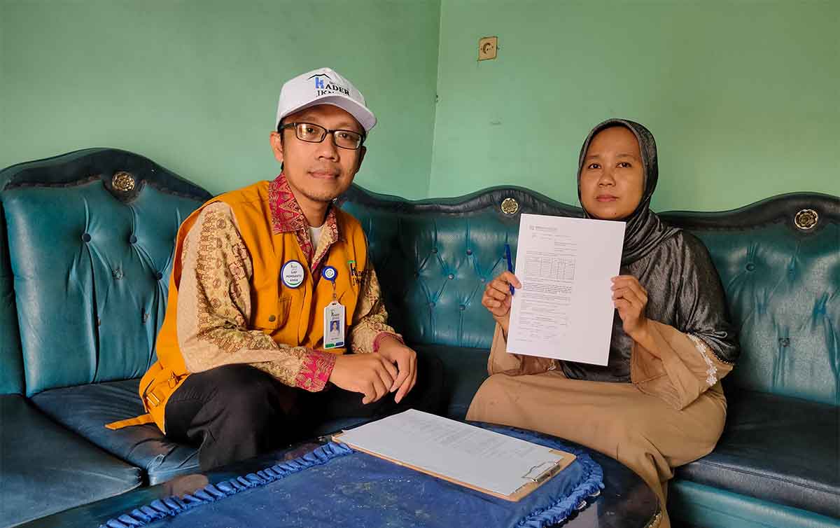 Salah satu Kader JKN BPJS Kesehatan Cabang Mojokerto, Muh Hanan, saat melakukan kunjungan.