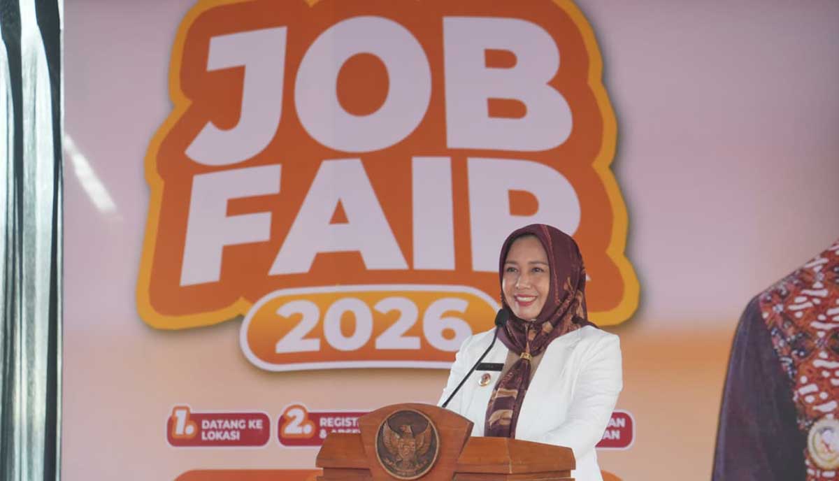 Wali Kota Mojokerto saat memberi sambutan dalam pelaksanaan Job Fair 2026.
