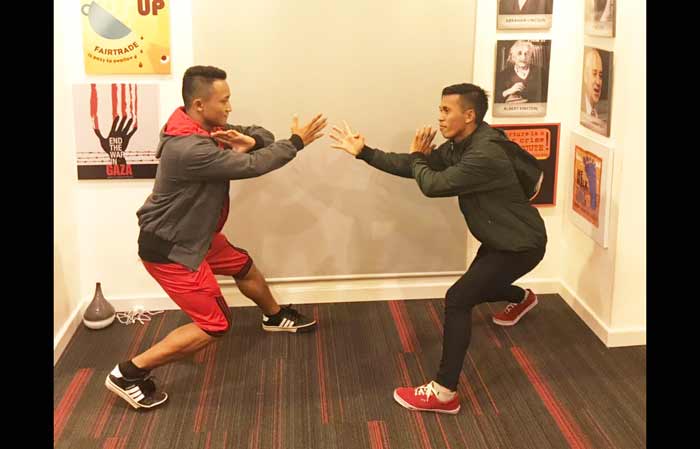 Syaiful Anam dan Yoko Leo Candra saat berlatih. 