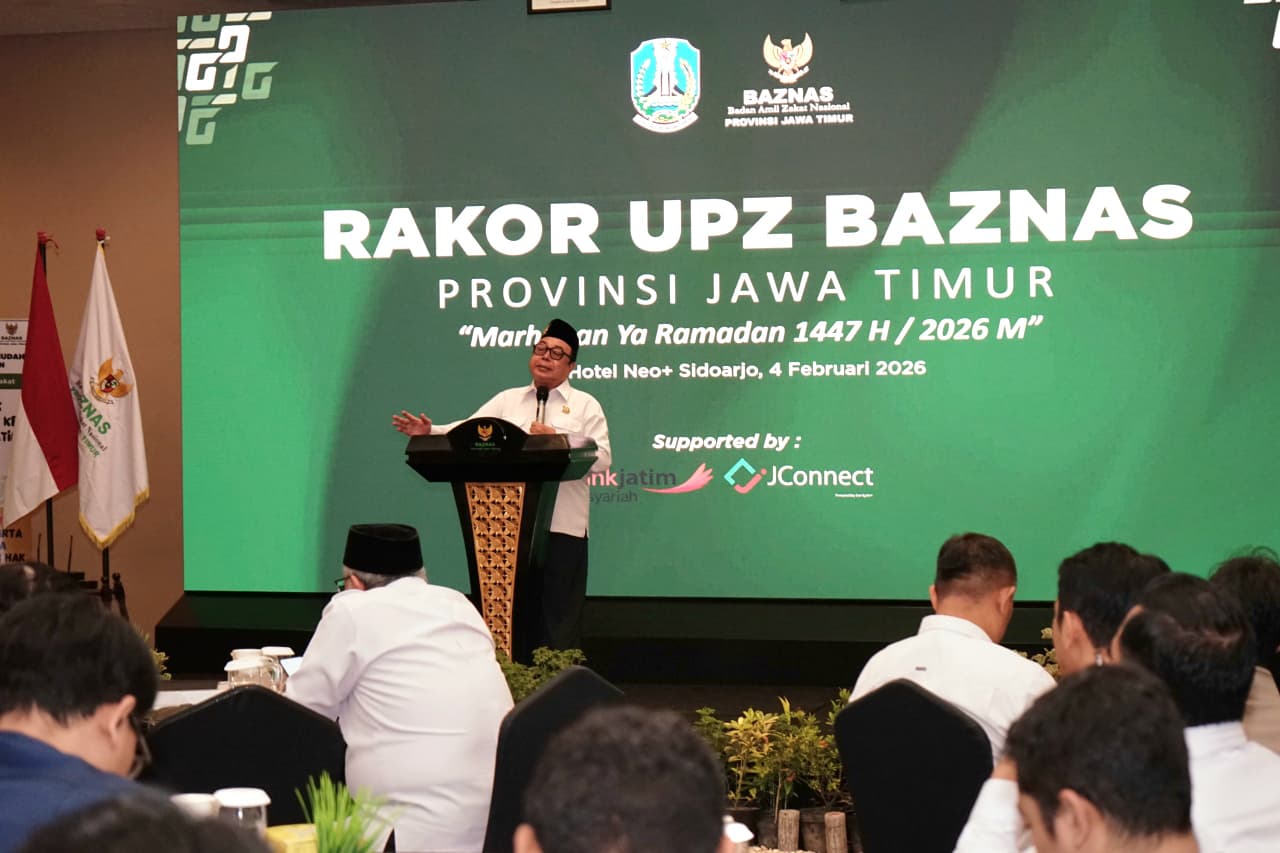 Ketua Baznas Jatim Prof Dr KH Ali Maschan Moesa MSi saat sambutan