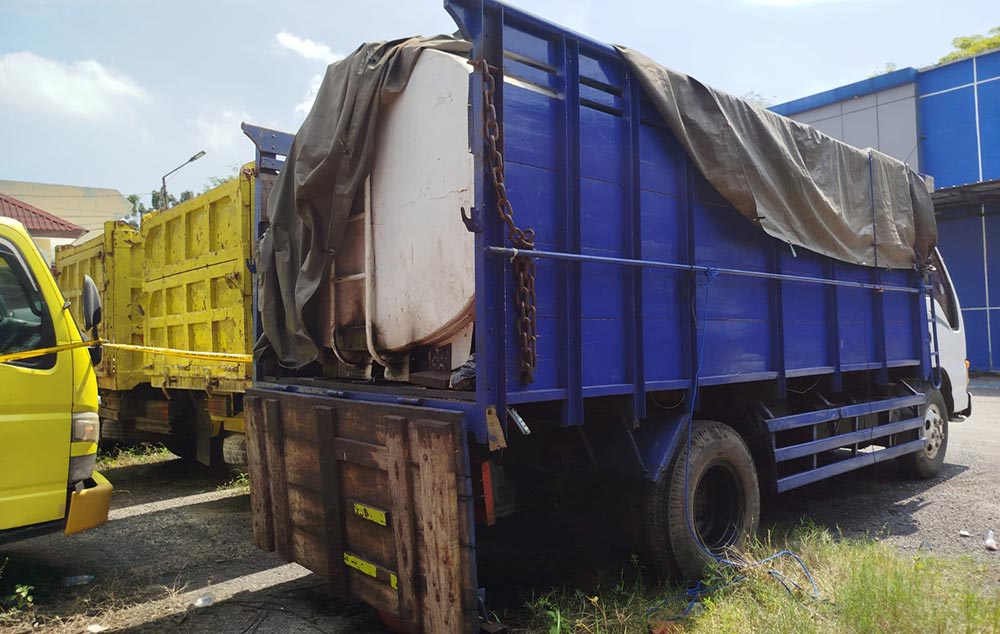 Barang bukti berupa truk yang sudah dimodifikasi.