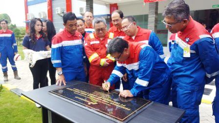 Momen peresmian gedung Fire Station di Cepu.