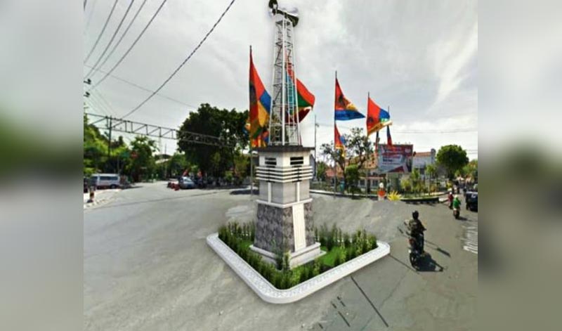 Maket Garling di pulau jalan perempatan Jl.Pahlawan, Gresik. foto: ist.