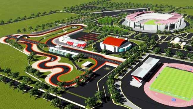 Denah sirkuit balap internasional di Kompleks GBT yang digagas Pemkot Surabaya.