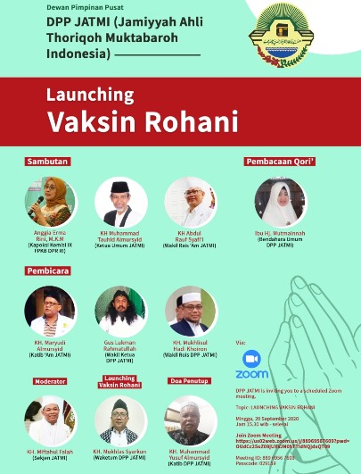 Ahad, JATMI Launching Vaksin Rohani, Solusi Holistik Atasi Pandemi dan Ancaman Resesi