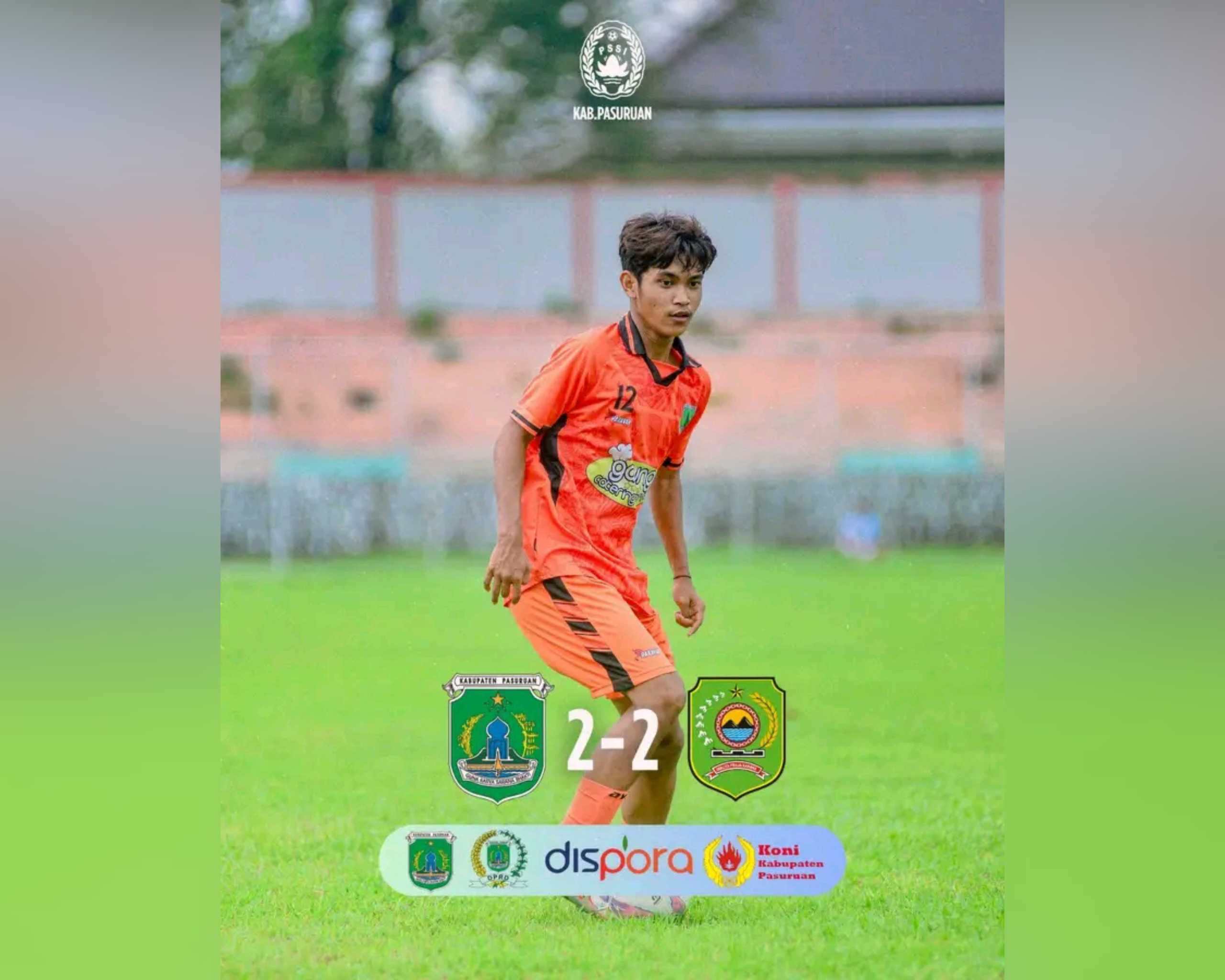 Porprov IX Jatim, Kesebelasan Kabupaten Pasuruan Ditahan Imbang 2-2 oleh Trenggalek