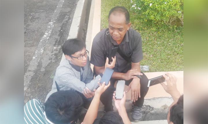 Kasatreskrim AKP Andri Setya saat dikonfirmasi para awak media terkait isu penculikan anak.
