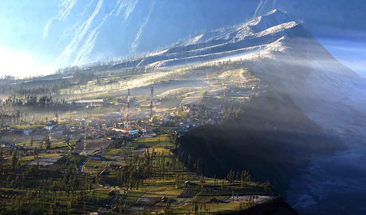 Fenomena frozen di Gunung Bromo.